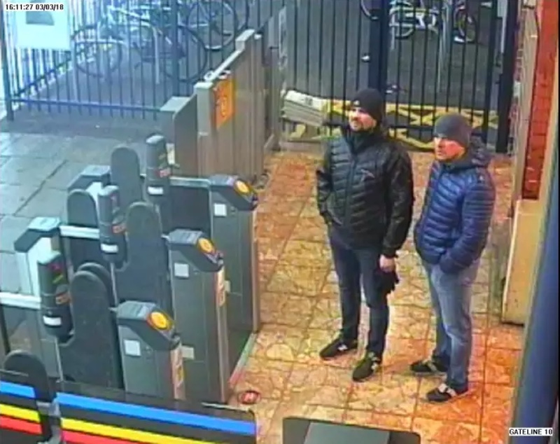 CCTV image released by British police showing Novichok poisoning suspects